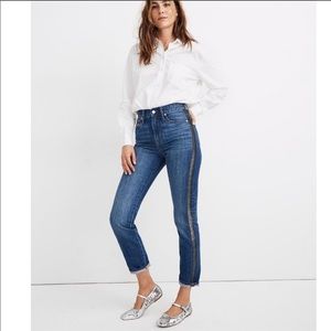 Madewell Perfect Vintage Jean Metallic Tux Stripe